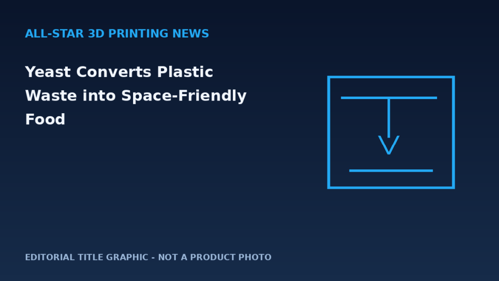 Editorial graphic for Yeast Converts Plastic Waste into Space-Friendly Food
