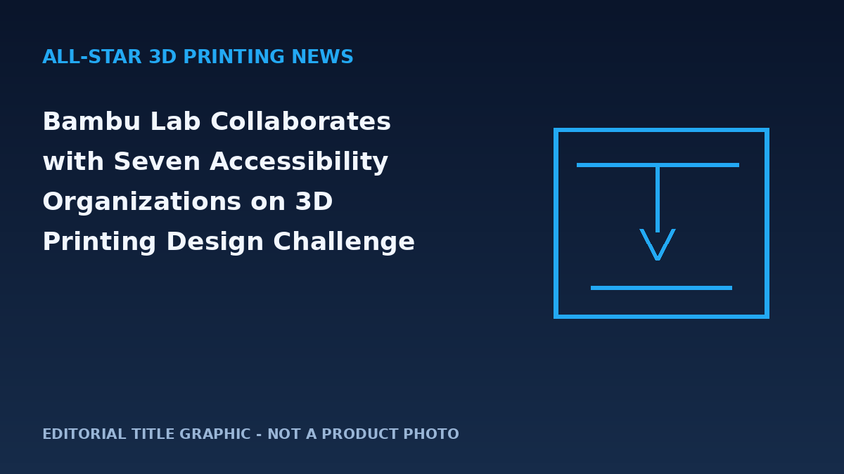 Editorial graphic for Bambu Lab Collaborates with Seven Accessibility Organizations on 3D Printing Design Challenge