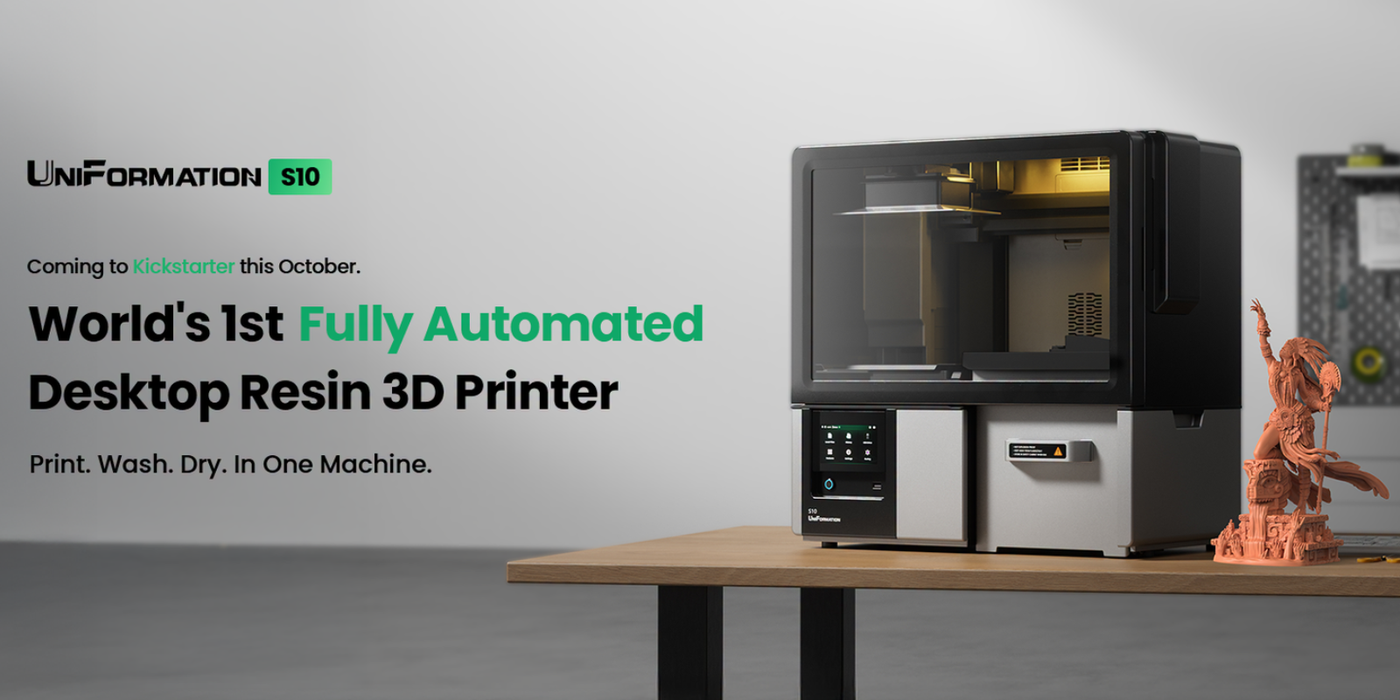 Editorial image related to UniFormation S10 Launches on Kickstarter with Integrated Resin Workflow